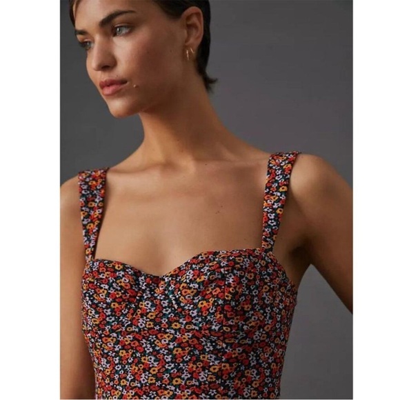 NWT Anthropologie Hutch Red Floral Ditsy Sweetheart Dress - Picture 3 of 6